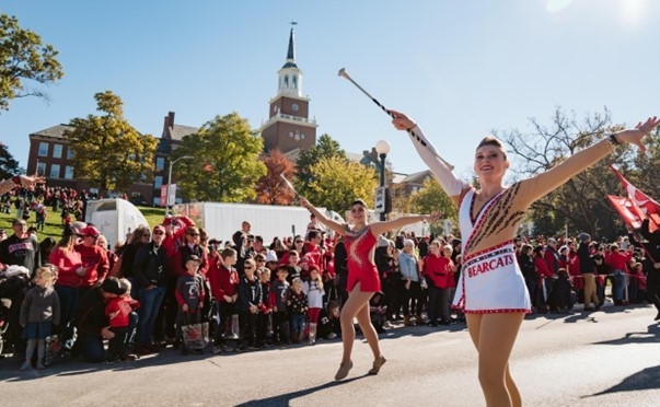 twirlers during the homecoming parade