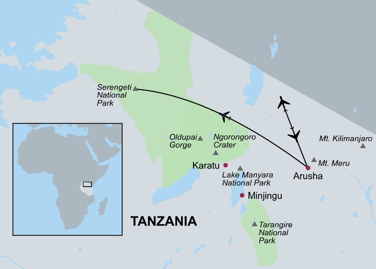 Tanzania Safari Trip Map